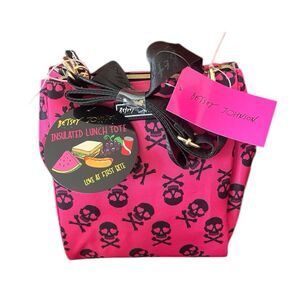NEW Betsey Johnson Skull Print Insulated Lunch Tote Cooler Bag